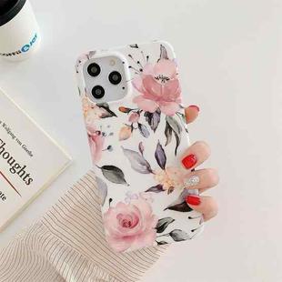 Shockproof IMD TPU Protective Case For iPhone 12 / 12 Pro(White Background Flower)