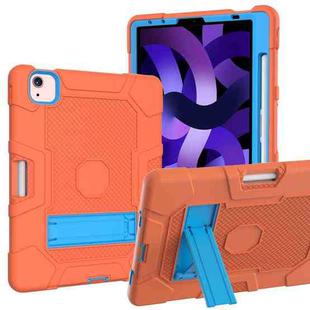 Contrast Color Robot Shockproof Silicone + PC Protective Case with Holder For iPad Air 2022 / 2020 10.9 inch(Orange Blue)