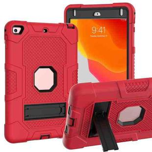Contrast Color Robot Shockproof Silicone + PC Protective Case with Holder For iPad mini 5 / 4(Red Black)