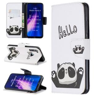For Xiaomi Redmi Note 8 Colored Drawing Horizontal Flip Leather Case with Holder & Card Slots & Wallet(Hello Panda)