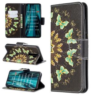 For Xiaomi Redmi Note 8 Pro Colored Drawing Horizontal Flip Leather Case with Holder & Card Slots & Wallet(Semicircle Butterfly)