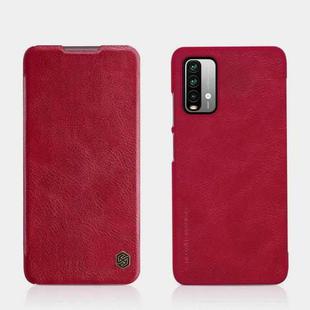 For Xiaomi Redmi Note 9 4G / 9 Power NILLKIN QIN Series Crazy Horse Texture Horizontal Flip Leather Case with Card Slot(Red)
