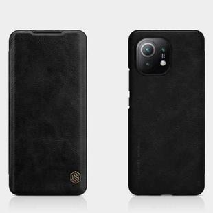 For Xiaomi Mi 11 NILLKIN QIN Series Crazy Horse Texture Horizontal Flip Leather Case with Card Slot(Black)