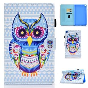 For Galaxy Tab A 8.0 2019 / T290 Colored Drawing Stitching Horizontal Flip Leather Case, with Holder & Card Slots(Colored Owl)