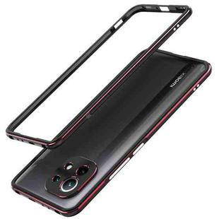 For Xiaomi Mi 11 Aurora Series Lens Protector + Metal Frame Protective Case(Black Red)