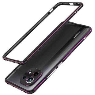 For Xiaomi Mi 11 Aurora Series Lens Protector + Metal Frame Protective Case(Black Purple)