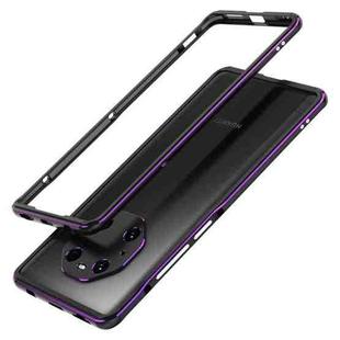 For Huawei Mate 40 Pro Aurora Series Lens Protector + Metal Frame Protective Case(Black Purple)