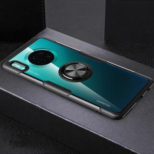 For Huawei Mate 30 Shockproof TPU + Acrylic Protective Case with Metal Ring Holder(Black)