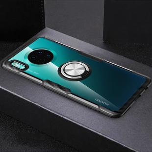 For Huawei Mate 30 Shockproof TPU + Acrylic Protective Case with Metal Ring Holder(Silver Black)