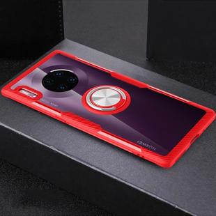 For Huawei Mate 30 Pro Shockproof TPU + Acrylic Protective Case with Metal Ring Holder(Red)
