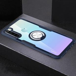 For Xiaomi Redmi Note 8 Shockproof TPU + Acrylic Protective Case with Metal Ring Holder(Navy Blue)