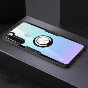 For Xiaomi Redmi Note 8 Shockproof TPU + Acrylic Protective Case with Metal Ring Holder(Silver Black)