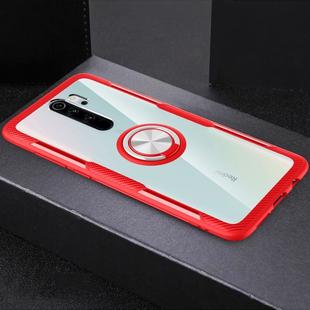 For Xiaomi Redmi Note 8 Pro Shockproof TPU + Acrylic Protective Case with Metal Ring Holder(Red)