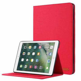Horizontal Flip TPU + Fabric PU Leather Protective Case with Name Card Clip For iPad 9.7 (2017/2018) & iPad Air & Air2 & iPad Pro 9.7(Red)