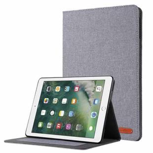 Horizontal Flip TPU + Fabric PU Leather Protective Case with Name Card Clip For iPad 9.7 (2017/2018) & iPad Air & Air2 & iPad Pro 9.7(Grey)