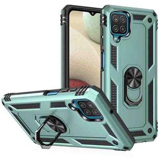 For Samsung Galaxy A12 5G Shockproof TPU + PC Protective Case with 360 Degree Rotating Holder(Green)