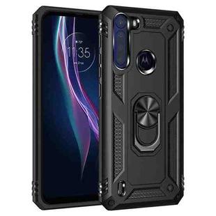 For Motorola Moto One Fusion Shockproof TPU + PC Protective Case with 360 Degree Rotating Holder(Black)