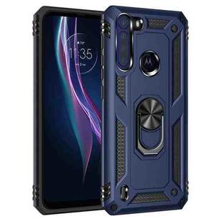 For Motorola Moto One Fusion Shockproof TPU + PC Protective Case with 360 Degree Rotating Holder(Blue)