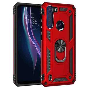 For Motorola Moto One Fusion Shockproof TPU + PC Protective Case with 360 Degree Rotating Holder(Red)