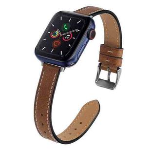 Vintage Leather Watch Band, Width: 14mm For Apple Watch Series 7 41mm / 6 & SE & 5 & 4 40mm / 3 & 2 & 1 38mm(Brown)