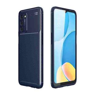 For OPPO A55 5G Carbon Fiber Texture Shockproof TPU Case(Blue)
