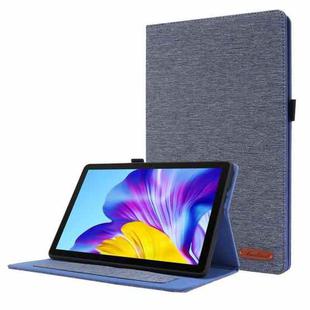 For Huawei Enjoy Tablet 2 10.1 / T10 / T10S Horizontal Flip TPU + Fabric PU Leather Protective Case with Name Card Clip(Dark Blue)