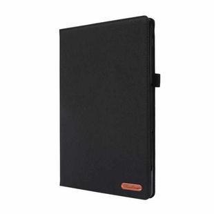 For Lenovo Tab P11 Pro Horizontal Flip TPU + Fabric PU Leather Protective Case with Name Card Clip(Black)
