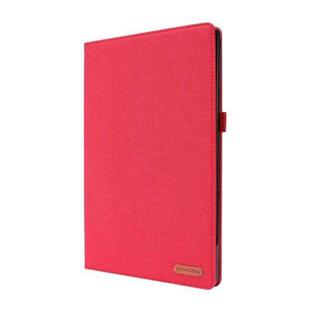 For Lenovo Tab P11 Pro Horizontal Flip TPU + Fabric PU Leather Protective Case with Name Card Clip(Red)