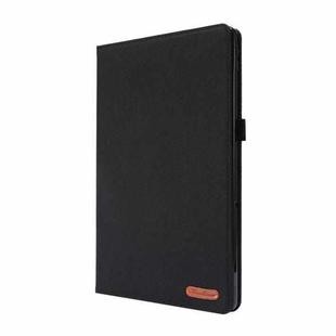 For Lenovo Tab P11 Horizontal Flip TPU + Fabric PU Leather Protective Case with Name Card Clip(Black)