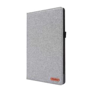For Lenovo Tab P11 Horizontal Flip TPU + Fabric PU Leather Protective Case with Name Card Clip(Grey)