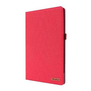 For Lenovo Tab P11 Horizontal Flip TPU + Fabric PU Leather Protective Case with Name Card Clip(Red)