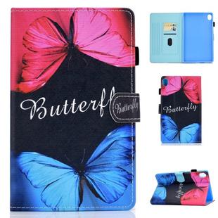 For Huawei MediaPad M6 8.4 Colored Drawing Stitching Horizontal Flip Leather Case, with Holder & Card Slots(Butterfly Love)