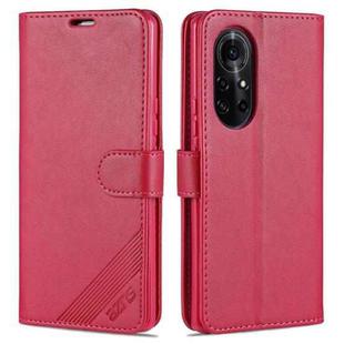 For Huawei nova 8 5G AZNS Sheepskin Texture Horizontal Flip Leather Case with Holder & Card Slots & Wallet(Red)