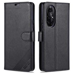 For Huawei nova 8 5G AZNS Sheepskin Texture Horizontal Flip Leather Case with Holder & Card Slots & Wallet(Black)