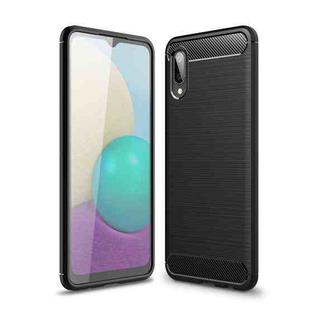 For Samsung Galaxy A02 Brushed Texture Carbon Fiber TPU Case(Black)