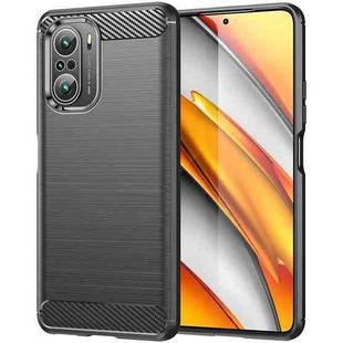 For Xiaomi Redmi K40 / K40 Pro Brushed Texture Carbon Fiber TPU Case(Black)