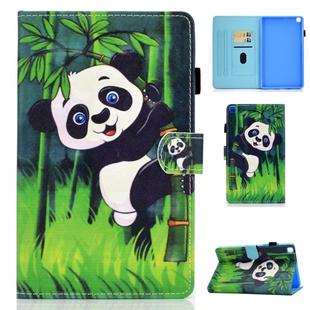 For Galaxy Tab A 8.0 2019 / T290 Colored Drawing Stitching Horizontal Flip Leather Case, with Holder & Card Slots(Panda)