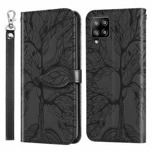 For Samsung Galaxy A12 Life of Tree Embossing Pattern Horizontal Flip Leather Case with Holder & Card Slot & Wallet & Photo Frame & Lanyard(Black)