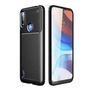 For Motorola Moto E7 Power Carbon Fiber Texture Shockproof TPU Case(Black)