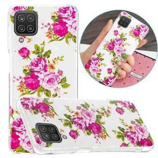 For Samsung Galaxy A12(EU Version) Luminous TPU Mobile Phone Protective Case(Rose Flower)