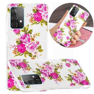 For Samsung Galaxy A52 5G / 4G Luminous TPU Mobile Phone Protective Case(Rose Flower)