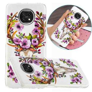 For Xiaomi Redmi Note 9T Luminous TPU Mobile Phone Protective Case(Flower Deer)
