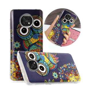 For Xiaomi Redmi Note 9T Luminous TPU Mobile Phone Protective Case(Blue Owl)