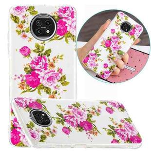 For Xiaomi Redmi Note 9T Luminous TPU Mobile Phone Protective Case(Rose Flower)