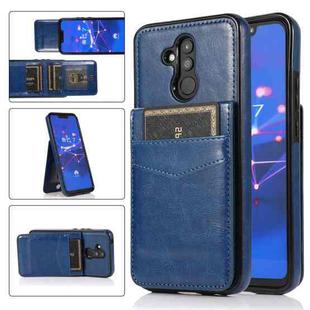 For Huawei Mate 20 Lite Solid Color PC + TPU Protective Case with Holder & Card Slots(Blue)