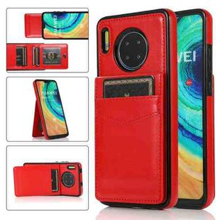 For Huawei Mate 30 Solid Color PC + TPU Protective Case with Holder & Card Slots(Red)