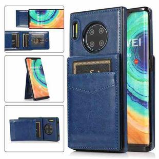 For Huawei Mate 30 Pro Solid Color PC + TPU Protective Case with Holder & Card Slots(Blue)