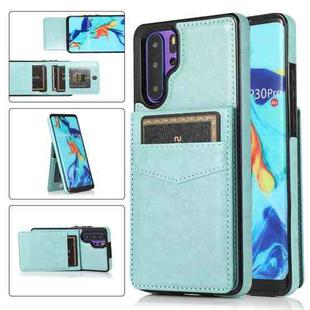 For Huawei P30 Pro Solid Color PC + TPU Protective Case with Holder & Card Slots(Green)