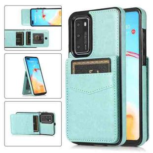 For Huawei P40 Solid Color PC + TPU Protective Case with Holder & Card Slots(Green)