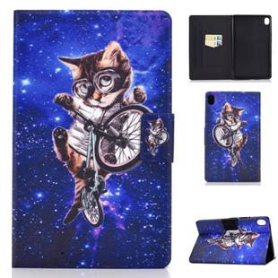 For Huawei MediaPad M6 8.4 Colored Drawing Electric Pressed Horizontal Flip Leather Case, with Holder & Card Slots(Cat)